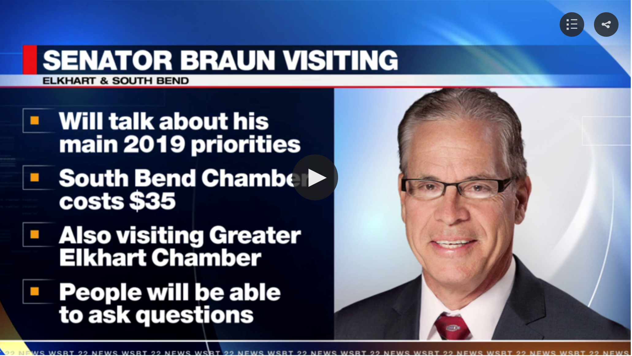 Indiana Senator Mike Braun on WSBT-TV